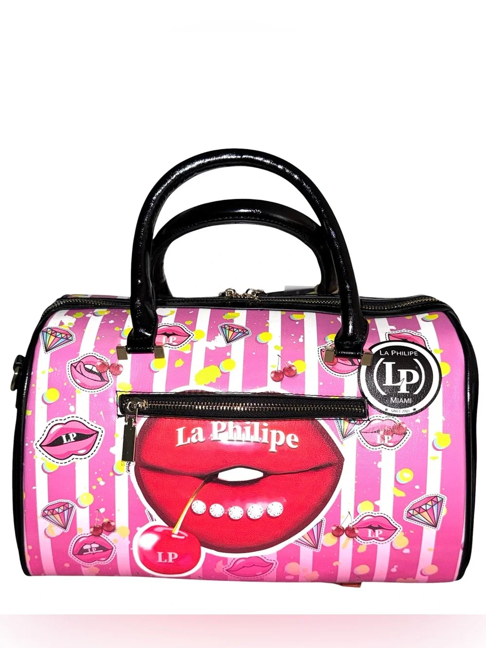 La Philipe “Juicy Lips” Large Satchel w/Black Trim - NWT